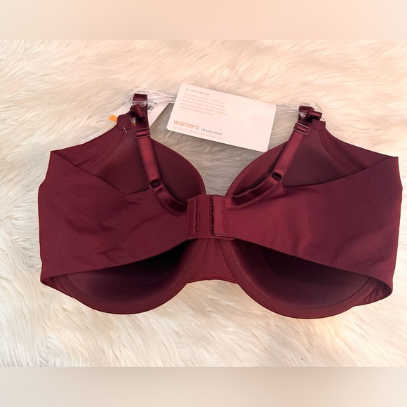Warner's 40DD T Shirt Bra No Side Effects In Burgundy Red NEW! - Picture 2 of 3